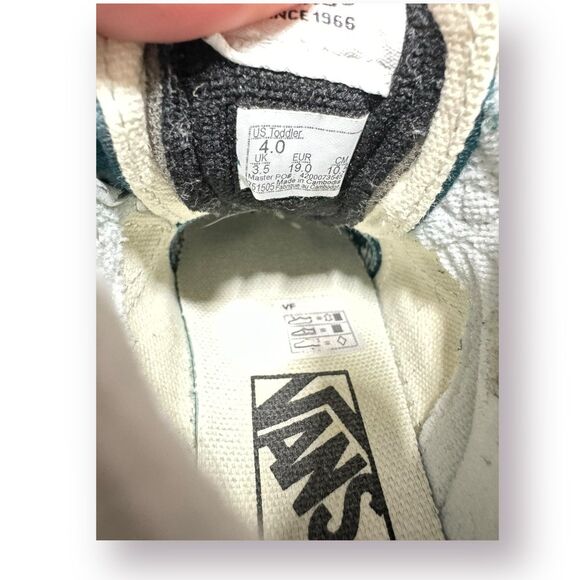 Vans SK8-Mid Reissue Checkered Sneakers US Toddler Size 4 Blue Green High Top - Picture 5 of 5